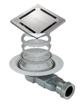 IMPEY AQUA-DEC EASY FIT 'STAMP' BRUSHED STAINLESS STEEL TILED FLOOR GULLY SLIMLINE HORIZONTAL WASTE, SLW2T05/H